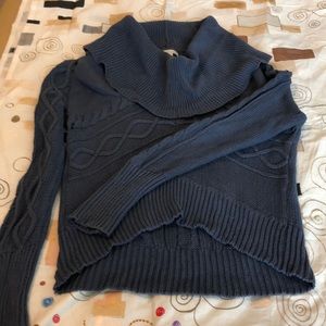 New York & Co Large cowl neck, cable knit sweater